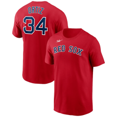 Tričko MLB Boston Red Sox David Ortiz #34 Player Name & Number Nike Red