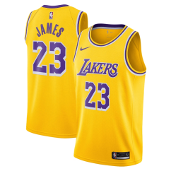 Dres NBA Los Angeles Lakers LeBron James Icon Edition Swingman Jersey Nike - Gold