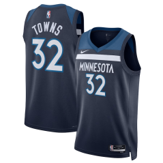 Dres NBA Minnesota Timberwolves Karl-Anthony Towns Icon Edition Swingman Jersey Nike Navy