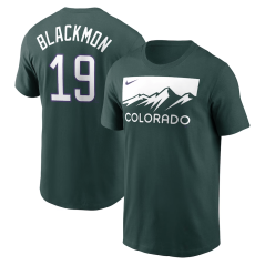 Tričko MLB Colorado Rockies Charlie Blackmon #19 City Connect Player Name & Number Nike Green