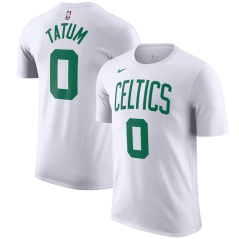 Tričko NBA Boston Celtics Jayson Tatum #0 Player Name & Number Nike White