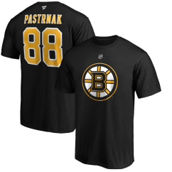 Tričko NHL Boston Bruins David Pastrnak #88 Player Name & Number Fanatics Branded Black