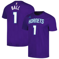 Tričko NBA Charlotte Hornets LaMelo Ball #1 Statement Player Name & Number Jordan Purple