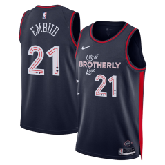 Dres NBA Philadelphia 76ers Joel Embiid City Edition Swingman Jersey Nike Navy