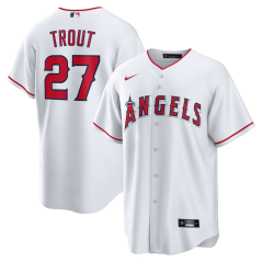 Dres MLB Los Angeles Angels Mike Trout #27 Home Replica Player Jersey Nike - White