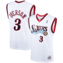 Dres NBA Philadelphia 76ers Allen Iverson #3 Hardwood Classics Swingman Jersey 2000-01 - White