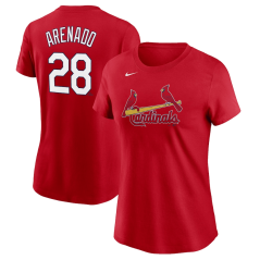Dámské tričko MLB St. Louis Cardinals Nolan Arenado #28 Player Name & Number Nike Red
