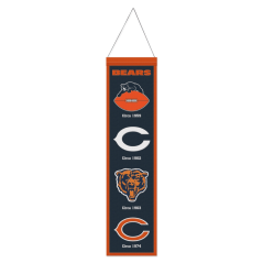 Vlněný banner na zeď NFL Chicago Bears Logo Evolution WinCraft Brand