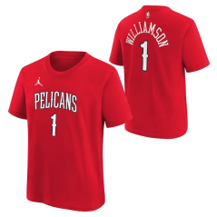 Dětské tričko NBA New Orleans Pelicans Zion Williamson #1 Statement Player Name & Number Jordan Red