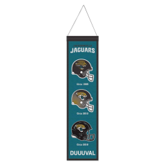Vlněný banner na zeď NFL Jacksonville Jaguars Logo Evolution WinCraft Brand