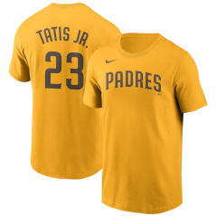 Tričko MLB San Diego Padres Fernando Tatis Jr. #23 Player Name & Number Nike Gold
