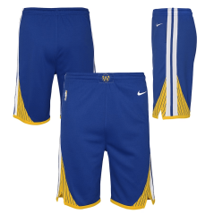 Dětské basketbalové trenýrky NBA Golden State Warriors Icon Edition Swingman Nike Blue