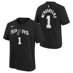 Dětské tričko NBA San Antonio Spurs Victor Wembanyama #1 Icon Edition Player Name & Number Nike Black