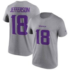 Tričko NFL Minnesota Vikings Justin Jefferson #18 Player Name & Number Fanatics Branded - Gray