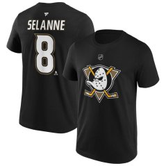 Tričko NHL Anaheim Ducks Teemu Selanne #8 Alumni Player Name & Number Fanatics Branded - Black