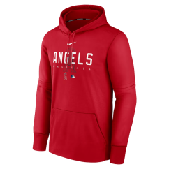 Mikina s kapucí MLB Los Angeles Angels Authentic Collection Pregame Performance Pullover Hoodie Nike Red