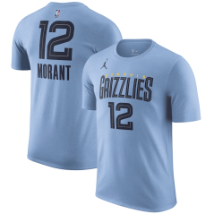 Tričko NBA Memphis Grizzlies Ja Morant #12 Statement Player Name & Number Jordan Blue