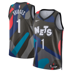 Dres NBA Brooklyn Nets Mikal Bridges City Edition Swingman Jersey Nike Black