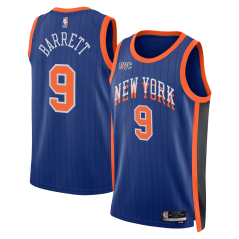 Dres NBA New York Knicks RJ Barrett City Edition Swingman Jersey Nike Blue