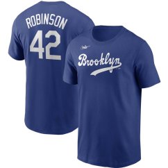 Tričko MLB Brooklyn Dodgers Jackie Robinson Cooperstown Collection Player Name & Number Nike - Blue