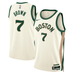 Dres NBA Boston Celtics Jaylen Brown City Edition Swingman Jersey Nike White