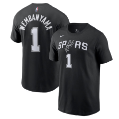Tričko NBA San Antonio Spurs Victor Wembanyama #1 Icon Edition Player Name & Number Nike - Black