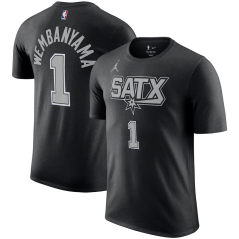Tričko NBA San Antonio Spurs Victor Wembanyama #1 Statement Player Name & Number Jordan Brand - Black
