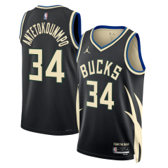 Dres NBA Milwaukee Bucks Giannis Antetokounmpo Statement Edition Swingman Jersey Jordan Brand Black
