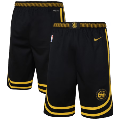 Dětské basketbalové trenýrky NBA Golden State Warriors City Edition Swingman Nike Black