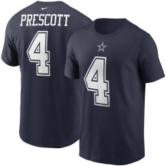 Tričko NFL Dallas Cowboys Dak Prescott #4 Player Name & Number Nike - Navy