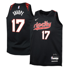 Dětský dres NBA Portland Trail Blazers Shaedon Sharpe City Edition Swingman Jersey Nike Black