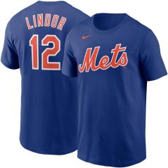 Tričko MLB New York Mets Francisco Lindor #12 Player Name & Number Nike - Blue