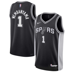 Dětský dres NBA San Antonio Spurs Victor Wembanyama #1 Icon Edition Swingman Jersey Nike Black