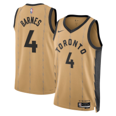Dres NBA Toronto Raptors Scottie Barnes City Edition Swingman Jersey Nike Gold