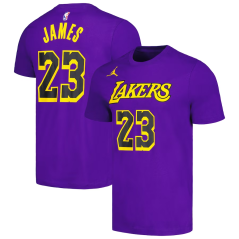 Tričko NBA Los Angeles Lakers LeBron James #23 Statement Player Name & Number Purple