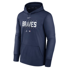 Mikina s kapucí MLB Atlanta Braves Authentic Collection Pre Game Therma Hoodie Nike