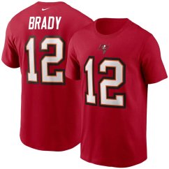 Tričko NFL Tampa Bay Buccaneers Tom Brady #12 Player Name & Number Nike - Red