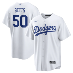 Dres MLB Los Angeles Dodgers Mookie Betts #50 Home Replica Player Jersey Nike - White