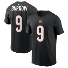 Tričko NFL Cincinnati Bengals Joe Burrow #9 Player Name & Number Nike
