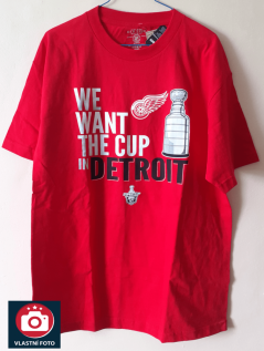 Tričko NHL Detroit Red Wings We Want The Cup Old Time Hockey - Red