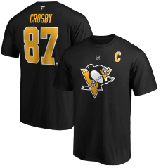 Tričko NHL Pittsburgh Penguins Sidney Crosby #87 Authentic Stack Player Name & Number Fanatics Branded Black