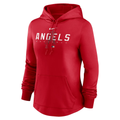 Dámská mikina s kapucí MLB Los Angeles Angels Authentic Collection Pregame Performance Pullover Hoodie Nike - Red