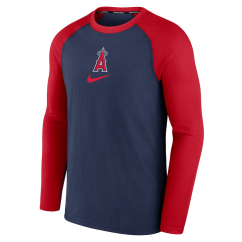 Tričko s dlouhým rukávem MLB Los Angeles Angels Authentic Collection Game Raglan Performance Nike Red/Blue