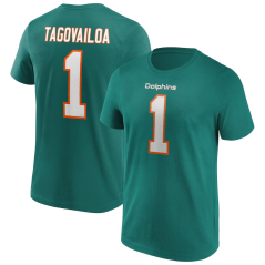 Tričko NFL Miami Dolphins Tua Tagovailoa #1 Player Name & Number Fanatics Branded