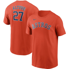 Tričko MLB Houston Astros Jose Altuve #27 Player Name & Number Nike Orange