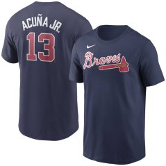 Tričko MLB Atlanta Braves Ronald Acuña Jr. #13 Player Name & Number Nike - Navy