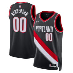 Dres NBA Portland Trail Blazers Scoot Henderson Icon Edition Swingman Jersey Nike Black