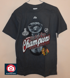 Tričko NHL Chicago Blackhawks Stanley Cup Champions 2010 Majestic - Gray