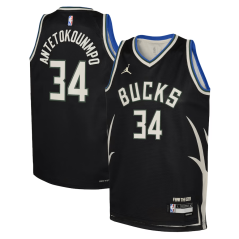 Dětský dres NBA Milwaukee Bucks Giannis Antetokounmpo Statement Edition Swingman Jersey Jordan Black