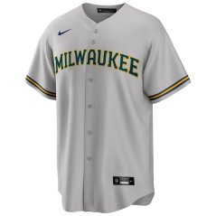 Dres MLB Milwaukee Brewers Road Replica Jersey Nike - Gray